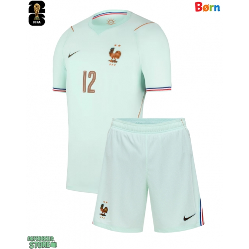 Frankrig Bradley Barcola #12 Replika Babytøj Udebanesæt Børn VM 2026 Kortærmet (+ Korte bukser)